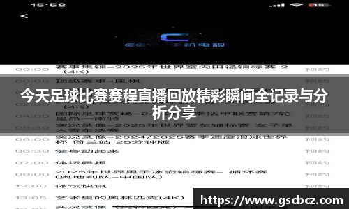 今天足球比赛赛程直播回放精彩瞬间全记录与分析分享